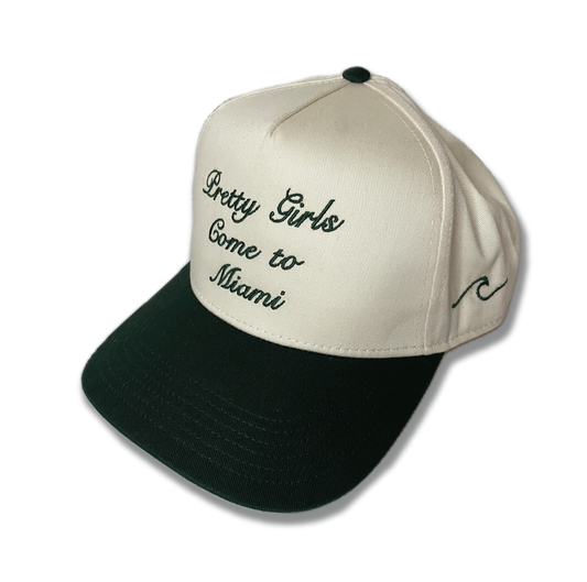 Miami Edition: Sand White and Forest Green Hat